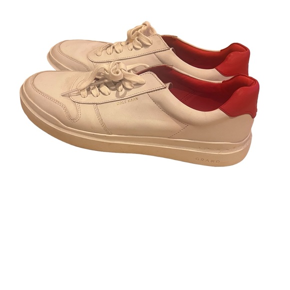 Cole Haan Shoes - COLE HAAN Grand Crosscourt white sneaker with red trim women’s Size 11 LEATHER